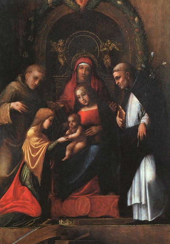 CORNELISZ VAN OOSTSANEN, Jacob The Mystic Marriage of St. Catherine dfg oil painting image
